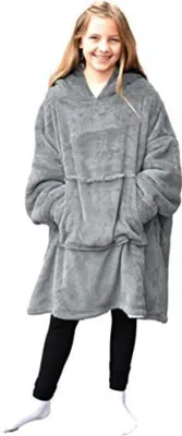 Productafbeelding van Famanu Hoodie-deken met mouwen - Lichtgrijs