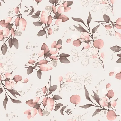 Produktbild von Florale Aquarell-Tapete Rosa Braun – Vlies Tapete mit Blättern – Romantische Muster Tapete AS-Creation (KG-174525)