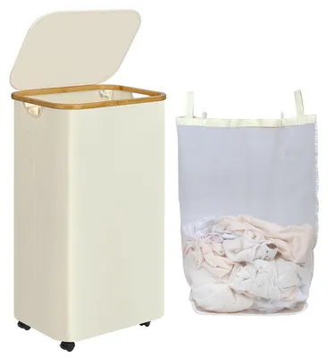 Produktbild von Wäschesammler mit Deckel - 110 Liter - Beige