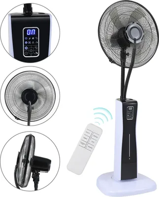 Produktbild von Faziango Standventilator mit Wasser Ultraschall-Sprühnebel Wasserkühlung, Stand-Ventilator mit Fernbedienung, Timer-Funktion, Nebelfunktion 75W