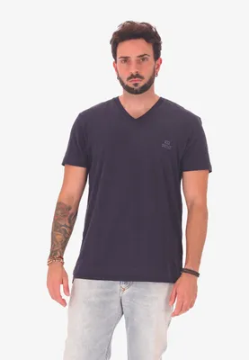 Produktbild von Diesel Herren T-Shirt, Marineblau, 100% Baumwolle, V-Ausschnitt