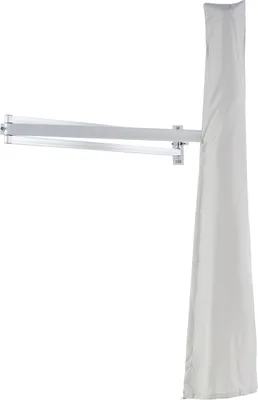 Produktbild von Sonnenschirm Schutzhülle bis 250cm Durchmesser, Abdeckung mit Stab für Wandsonnenschirme, wasserdichte Hülle für Gartenschirme aller Art, hellgrau