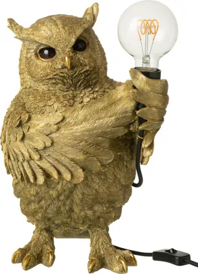 Produktbild von J-Line Lampe Eule Resin Goldfarben