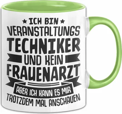 Produktbild von Veranstaltungstechniker Tontechniker Lichtechniker Geschenk Tasse Geschenkidee (Grün)