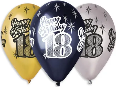 Immagine prodotto di Premium Luftballons "Buon compleanno 18"", metallizzato, 12