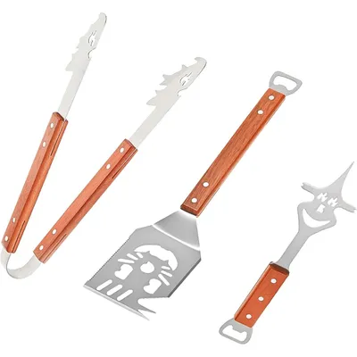 Produktbild von Grillbesteck Set Edelstahl mit Holzgriff – BBQ Zange, Gabel & Wender im 3er Set, robust & hitzebeständig, inkl. Aufbewahrungsbox