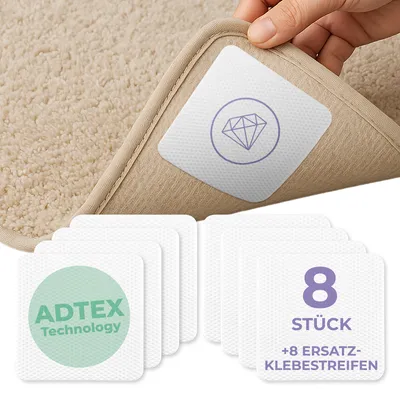 Produktbild von Livilin Teppich Stopper 8er Set, Anti-Rutsch Pads 10 x 10 cm für Hartböden