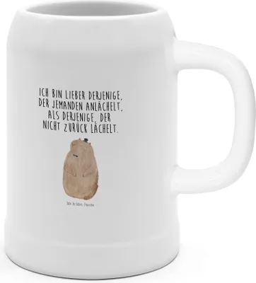 Produktbild von Mr. & Mrs. Panda Steinkrug Murmeltier - Weiß - Geschenk, Bier Seidel, Knigge, Humpen, Gute Laune, Respekt, Krug, Bierhumpen, Freundlichkeit, Bierbecher, Anstand
