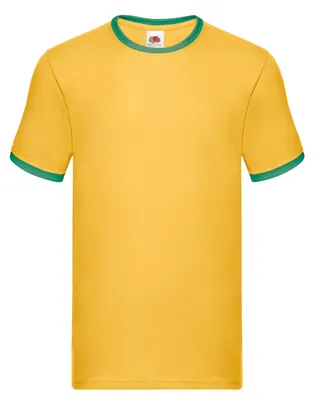 Produktbild von Fruit of the Loom - "Ringer" T-Shirt für Herren/Damen Uni LT1809 (XL) (Sonnenblume/Irisches Grün)