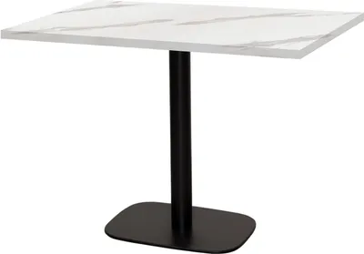Produktbild von Tisch 120 x 70 cm – Runder weißer Marmor