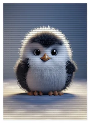Produktbild von Wallario Duschmatte Antirutschmatte Badmatte Fußmatte Flauschiger Pinguin, Größe ca. 70 x 50 cm