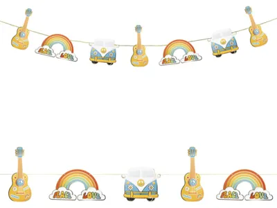 Productafbeelding van Papieren slingers voor een hippiefeest, 3 meter lang