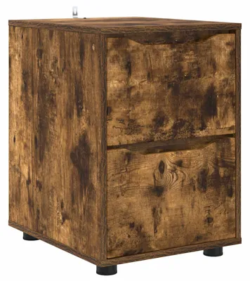 Image de vidaXL Armoire de rangement, 40 x 48 x 57 cm, matériau de bois, finition chêne fumé