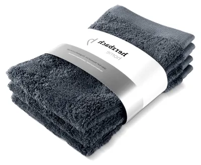 Produktbild von Gästehandtuch 3er Set 30 x 50 cm (Anthrazit) – Hochwertige, weiche & saugstarke Gäste-Handtücher in  – 100% natürliche Baumwolle