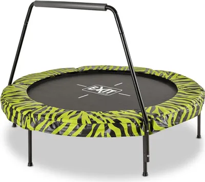 Image de EXIT Tiggy Trampoline ø140cm – avec Barre de maintien – Rond – Trampoline Enfant – Noir/Vert
