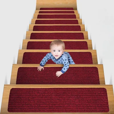 Zdjęcie produktu dla Solidchoice - Zestaw mat antypoślizgowych, 20 x 76 cm, czerwone