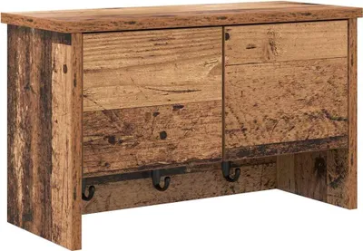 Image de Porte-manteau mural avec étagère Bois ancien 50 x 20 x 30 cm