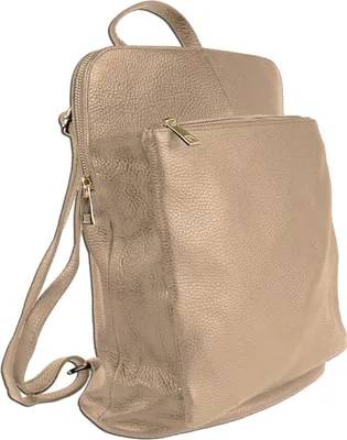 Immagine prodotto di Toscanto zaino city con zip in pelle beige taupe ORTM103RN