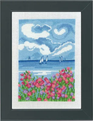 Obrázek produktu pro Výšivky křížem vyšívané Permin "Plachetnice", 13x18cm, 13-1438