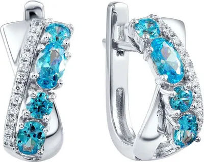 Produktbild von Sokolov Ohrringe aus 925 Silber mit Zirkonia, blauen Spinellen und Glaskristallen