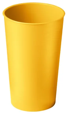 Produktbild von Robuster gelber Becher 0,4 Liter, 12 cm hoch, mit griffiger Struktur