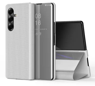 Produktbild von Für Samsung Galaxy Z Fold7 5G View Spiegel Handy Smart Cover Wake UP Funktion Case Silber
