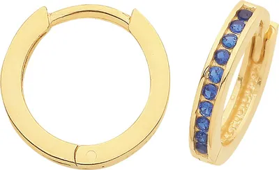 Produktbild von Schöne 9 Karat (375) Gold Damen - Paar Creolen mit Zirkonia - 11mm*2mm; TRS35844