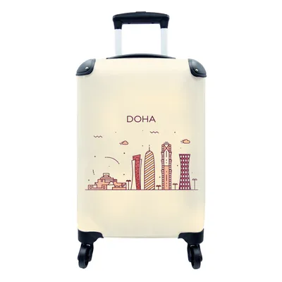 Obrázok produktu pre Kufrík Ručná batožina na kolieskach Malý cestovný kufor so 4 kolieskami Panoráma - Katar - Dauha - Veľkosť kabíny < 55x40x23 cm & 55x40x20 cm - Foto
