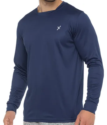 Produktbild von CFLEX Herren Fitness Shirt Langarm, Sporthemd Longsleeve, Quickdry Piqué - Navy S