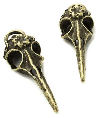Produktbild von Vintageparts Anhänger Vogelschädel Metalllegierung antik Bronze 41 mm, 2 Stück