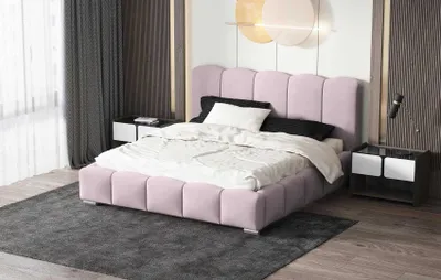 Obrázok produktu pre Sofello calúnená postel ružová 140x200 s úložným boxom a úložným priestorom drevený roštový rám