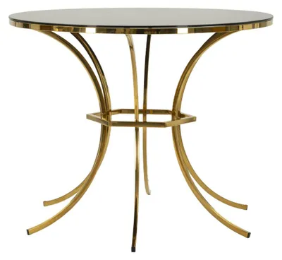 Produktbild von Shanty Esstisch rund aus Glas und Eisen Gold und Schwarz Ø100x80 cm