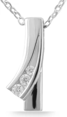 Produktbild von 925/- Echt Silber Anhänger ohne Kette "Ronna", Zirkoniasteine in Kanalfassung, 925/rhodiniert