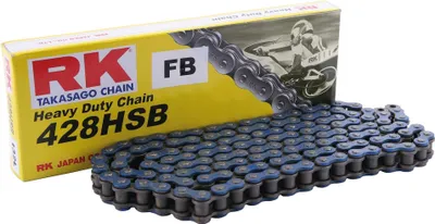Zdjęcie produktu dla Łańcuch RK "428HSB", (1/2x5/16) wzmocniony, z bezszwowym naciągiem