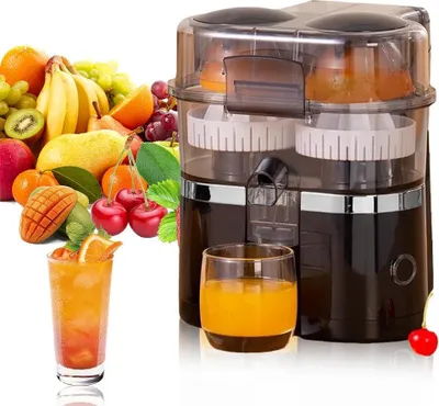 Image de Extracteur de jus portable et mixeur - 2-en-1 : presse-agrumes et blender - Moteur de 200 W - Éjection automatique des résidus - Compact, avec un récipient de moins de 500 ml - 220 V
