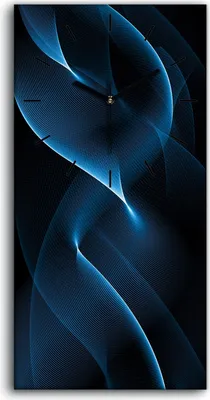 Produktbild von Wandkunst Leinwand Bild Uhr Geräuschlos 30x60 Wellen der abstrakten Kunst - schwarze Hände