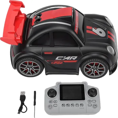 Obrázok produktu pre RC model auta pre driftovanie s kamerou 1080P, svetelnými efektmi a hudbou, ovládané diaľkovým ovládačom. Podporuje inteligentné sledovanie a režim úniku. Čierna farba