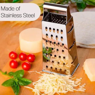 Obrázek produktu pro Čtyřstranný univerzální škrabka na zeleninu, sýr a citrony, z nerezové oceli