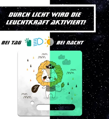 Produktbild von Nachtleuchtende Schutzfolie kompatibel mit Toniebox1 passgenaue Folie mit Motiv Kratzschutz für Musikbox Y031-05 Löwe