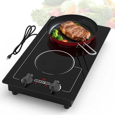 Induktionskochplatte 2 Zonen, 2300 W, LED-Touch, 9 Stufen, Timer