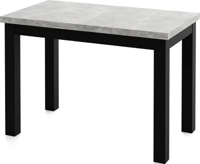 Produktbild von Rechteckiger Esstisch 100 x 60 cm – Platzsparender Küchentisch in Skandi & Loft Stil – Grauer Beton & Schwarze Holzbeine – für Küche, Wohnzimmer oder Büro – Beton Grau