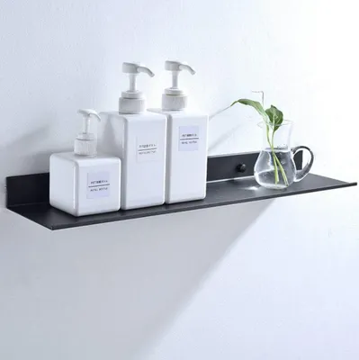 Produktbild von Metallwandregal fürs Badezimmer - rostfrei - schwarz (50 cm)