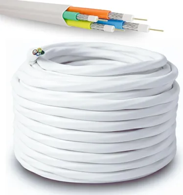 Produktbild von PremiumX 10m Basic Quattro Koaxial SAT Kabel 90dB 2-Fach geschirmt Weiß