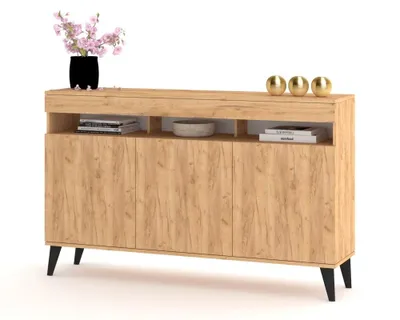 Produktbild von Große Kommode Fernsehschrank LUNA 3D Golden Craft Eiche/Golden Craft Eiche 160cm