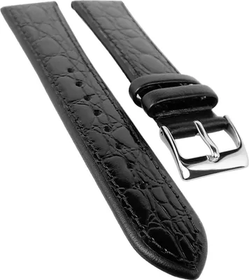 Produktbild von Festina Uhrenarmband Leder Kroko-Optik 21mm schwarz für F6813/1