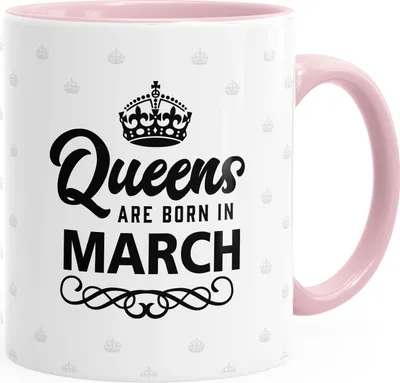 Produktbild von Queens are born in March Geburtstags Spruch Kaffee-Tasse MoonWorks® rosa unisize