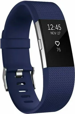 Produktbild von Silikon-Smartwatch-Armband – Passend für Fitbit Charge 2 – Dunkelblau – Strap-it Uhrenarmband/Armband – Größe: L