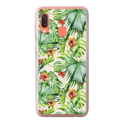 Produktbild von MuchoWow® Handyhülle Schutzhülle Hülle für Samsung Galaxy A20e Blume - Blatt - Muster Silikon Softcase Handy Hülle - Abdeckung