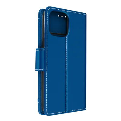 Imagen del producto de Funda Avizar para iPhone 13 Pro Max, color azul, con función de soporte y compartimento para tarjetas