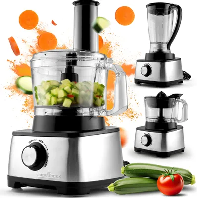 Produktbild von ProfiCook® 3in1 Küchenmaschine, Mixer und Entsafter | 1200W | Nachfüllöffnung | stufenlose Geschwindigkeit | inkl. 11 Zubehörteilen | PC KM 1063
